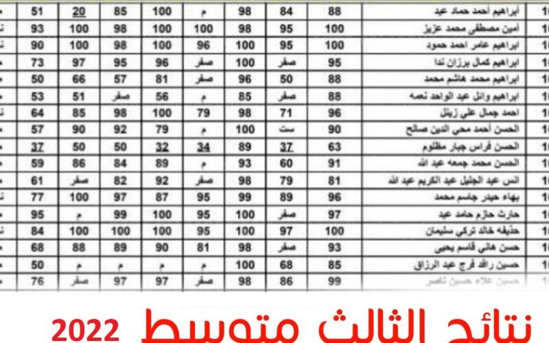 نتائج الثالث متوسط 2022 العراق الدور الاول بالاسم عبر موقع نتائجنا results.mlazemna.com