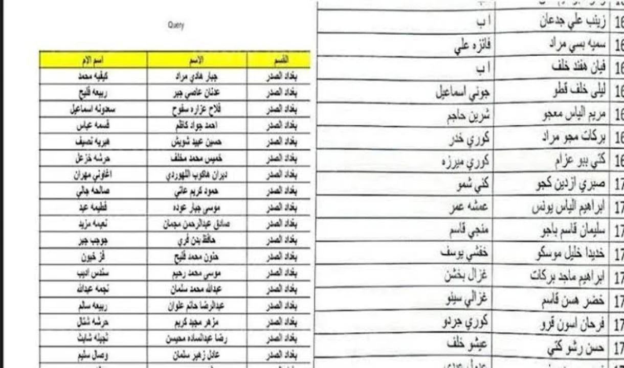 استعلم عن اسماء الرعاية الاجتماعية الوجبة الأخيرة العراق