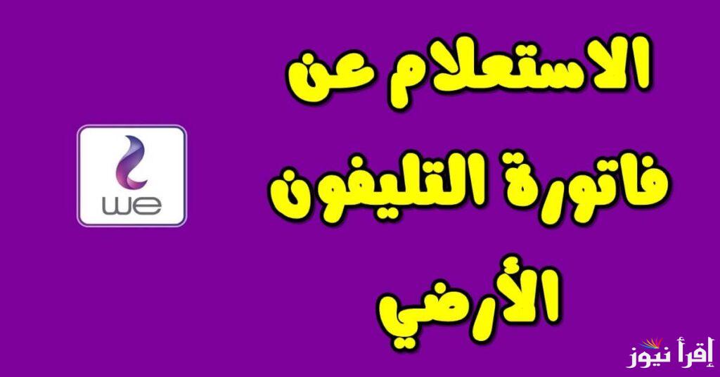 رابط الاستعلام عن فاتورة التليفون الأرضي 2024 عبر شركة المصرية للاتصالات billing.te.eg وكيفية السداد