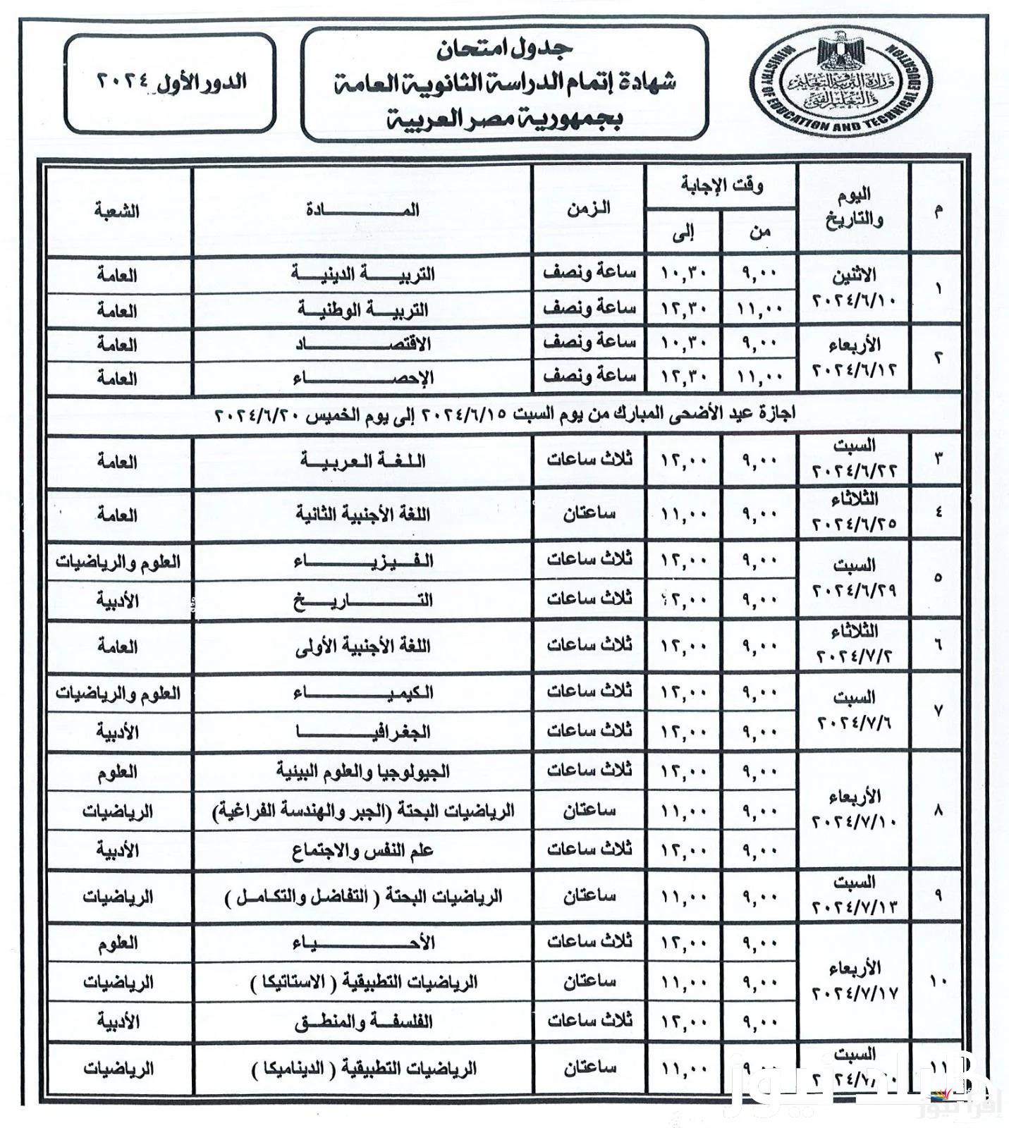 عااجل ورسمياً موعد امتحانات الترم الاول 2024/2025 لطلاب المرحلة الابتدائية والاعدادية والثانوية